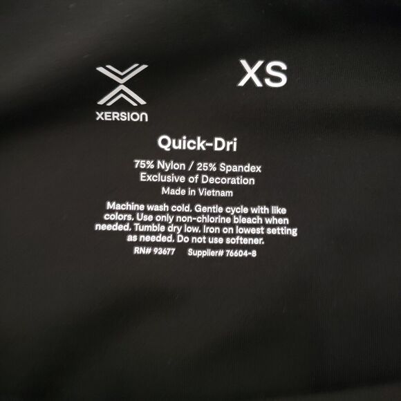 New!! Xersion Women SIZE XS Black White High Rise Fitted Quick Dri Bike Shorts - Picture 4 of 10